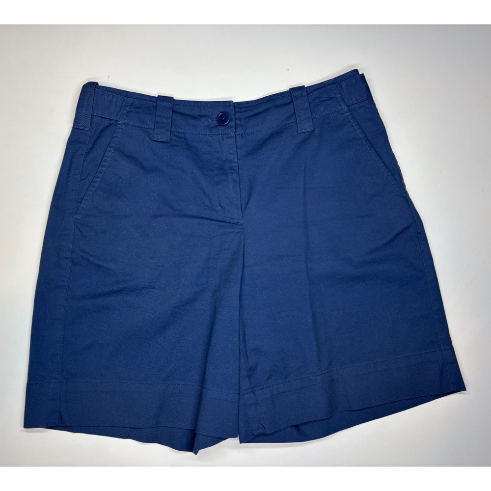 Talbots Shorts 4 Blue Stretch Cotton Blend 7" Inseam Classic Preppy Chino